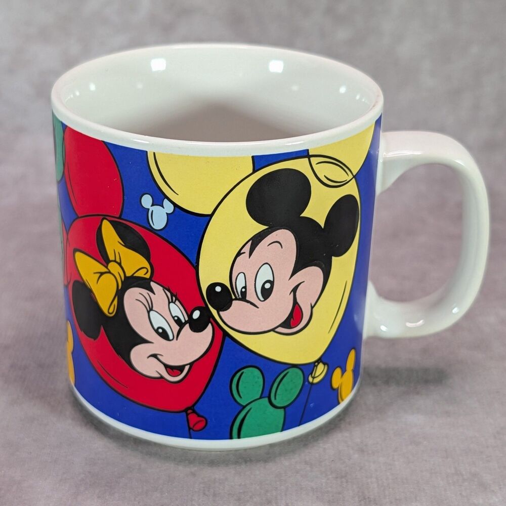 Vintage Disney Ceramic Coffee Mug Mickey Minnie Goofy Donald Pluto Made in Korea